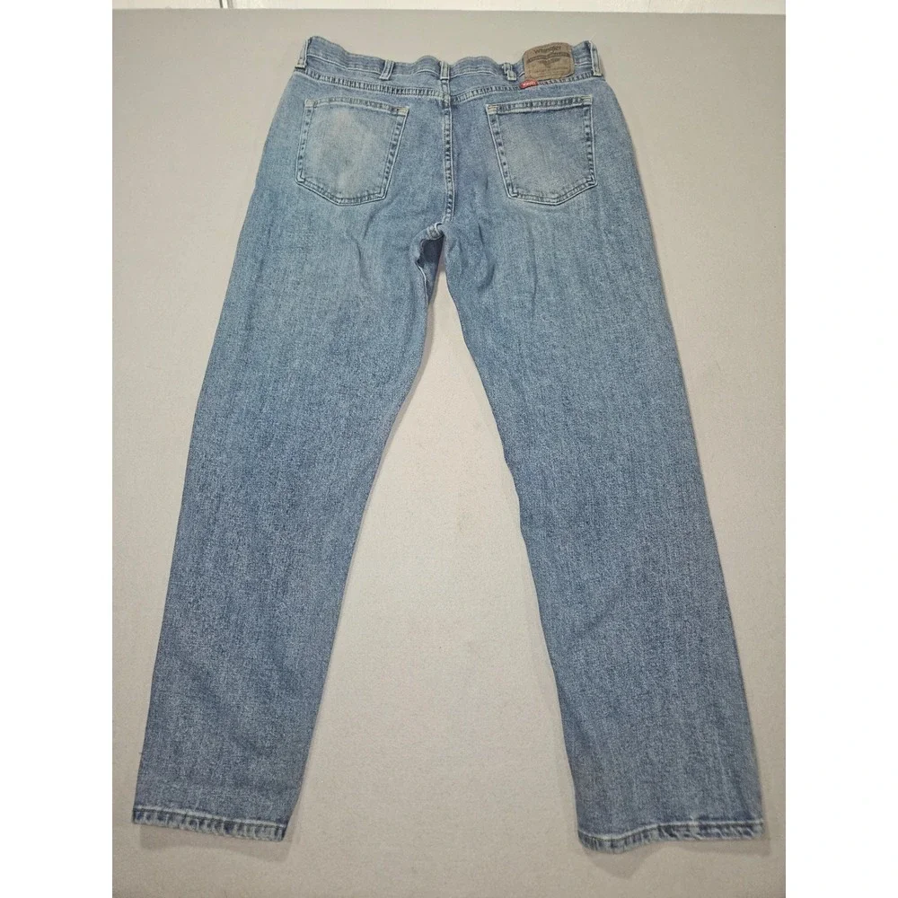 Wrangler Performance Series Straight Leg Jeans Light Wash Blue Sz 36x32